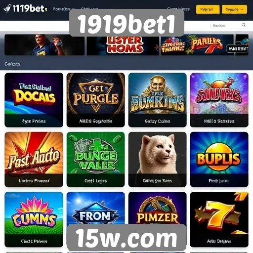 Variedade de jogos disponíveis na plataforma 1919bet1